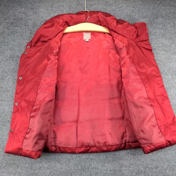 J Jill Down Puffer Vest Womens Size M Red Sleeveless Snap Button - Picture 11 of 13